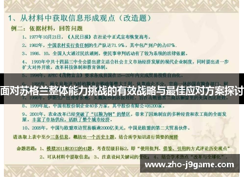面对苏格兰整体能力挑战的有效战略与最佳应对方案探讨